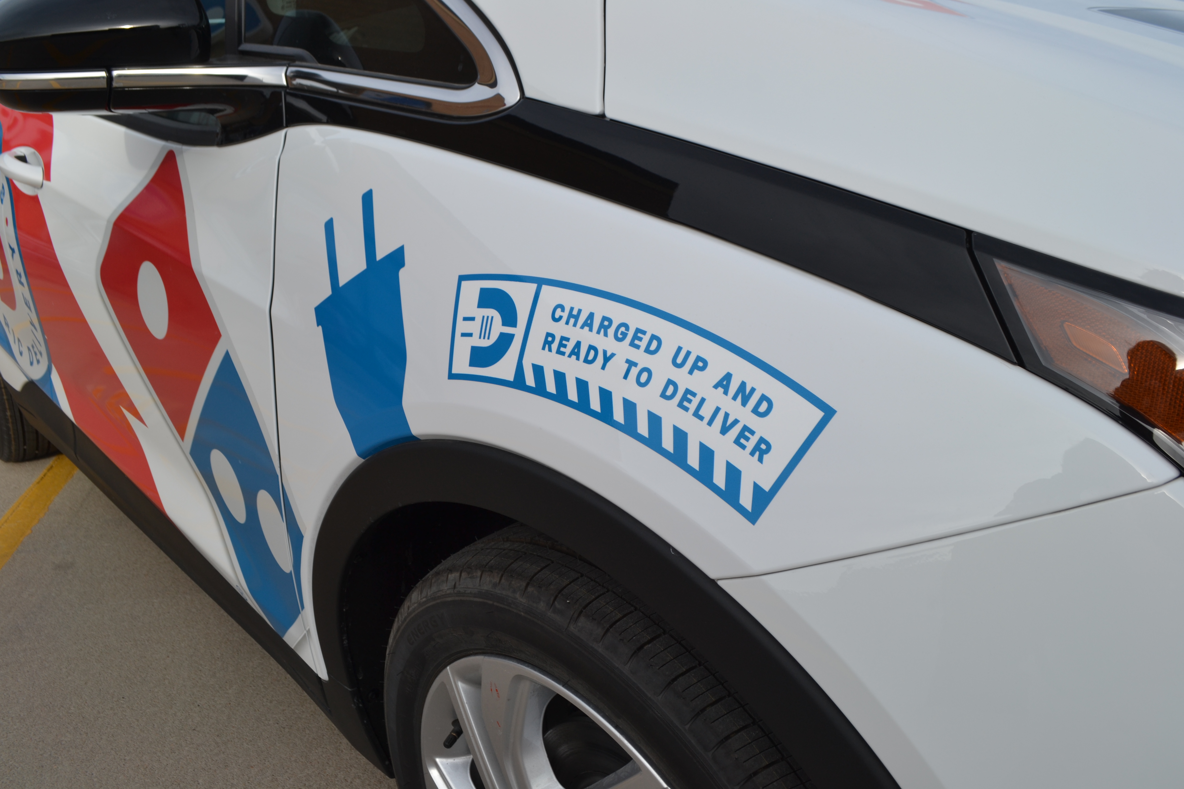 Domino's Electric Car Charged Up Sticker