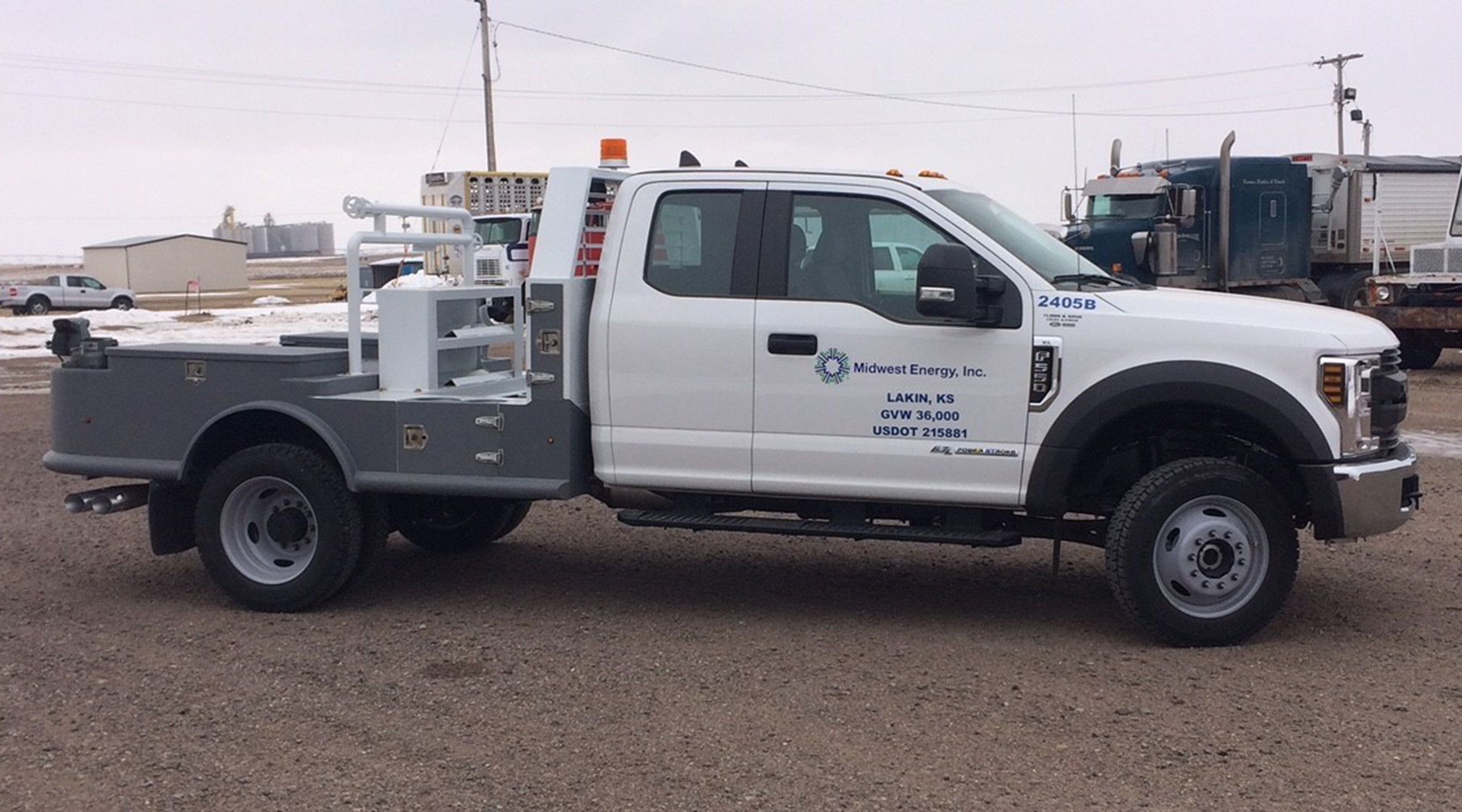 A photo of a Midwest Energy natural gas welding truck.