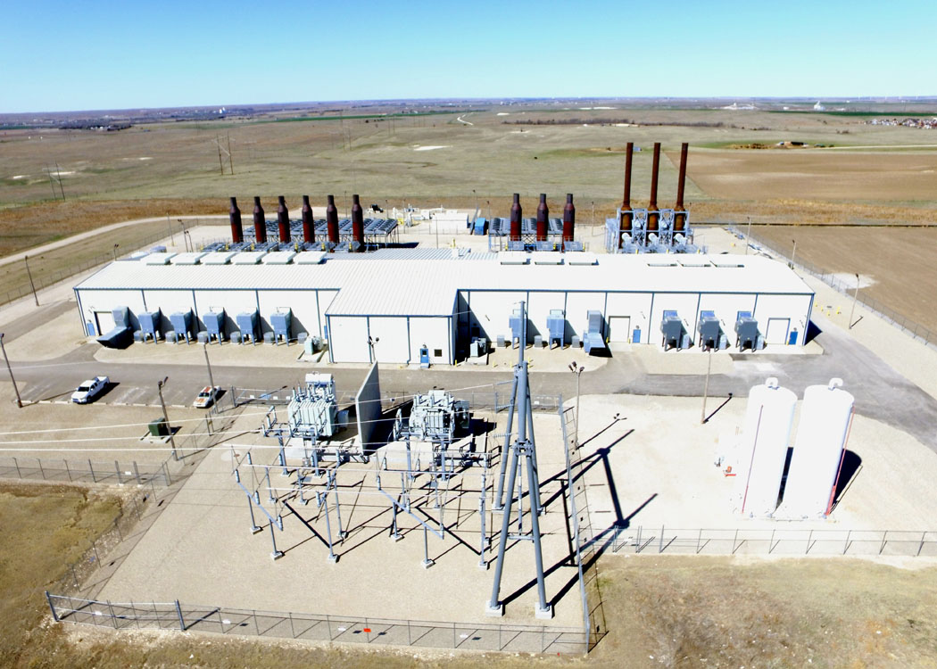 Aerial view of the Goodman Energy Center, a 102 megawatt natural gas-fueled electric generation plant located in Hays, Kan.