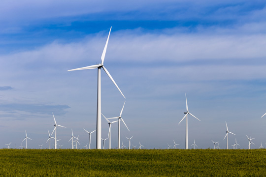 Photo of the Smoky Hills wind farm in Lincoln County, Kan.