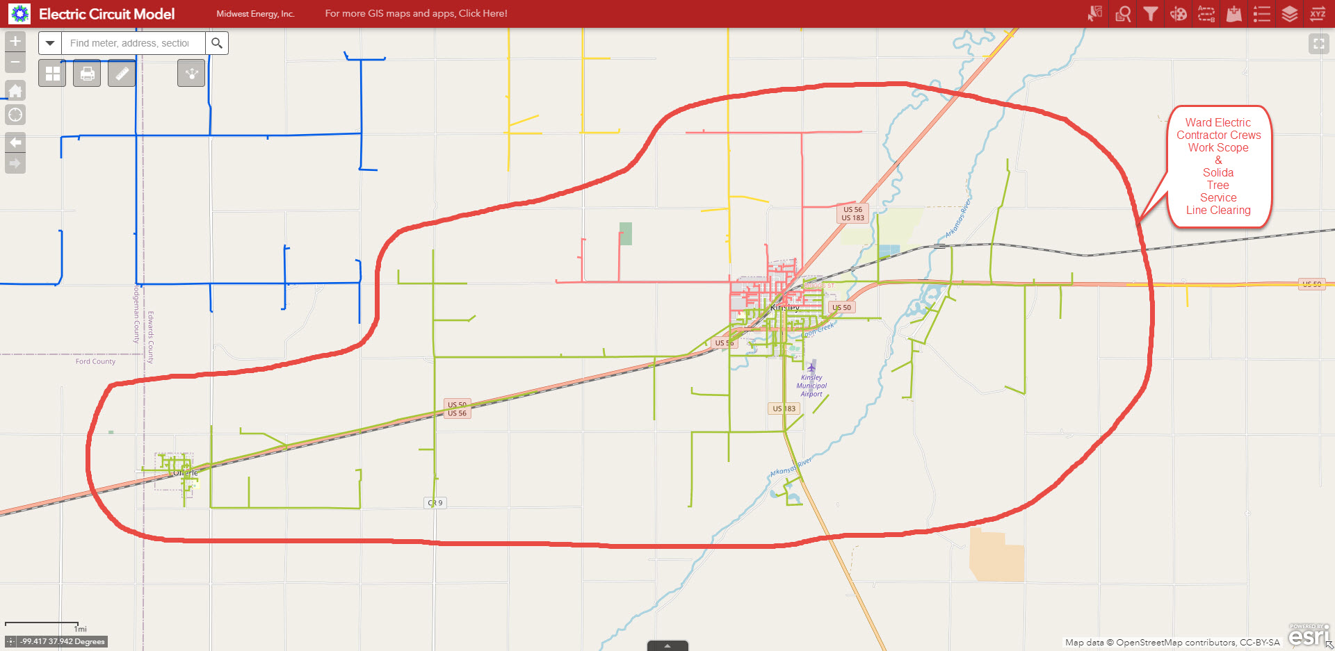 Kinsley Area Map