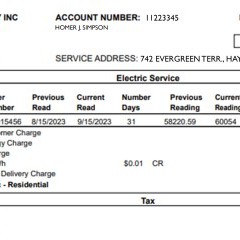 Midwest Energy bill showing demand charges and billing demand highlighted.