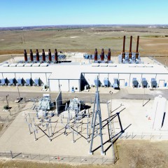 Aerial view of the Goodman Energy Center, a 102 megawatt natural gas-fueled electric generation plant located in Hays, Kan.  