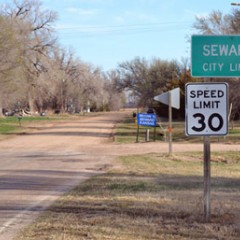 Friendly signs welcome visitors to the city of Seward, located roughly 18 miles south of Great Bend in Stafford County.  Voters in Seward opted to sell their electric system to Midwest Energy in a vote that was certified on Mar. 25.  